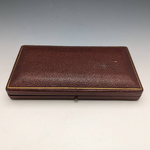 Around 1905 British antique silver plate jam spoon pair in case